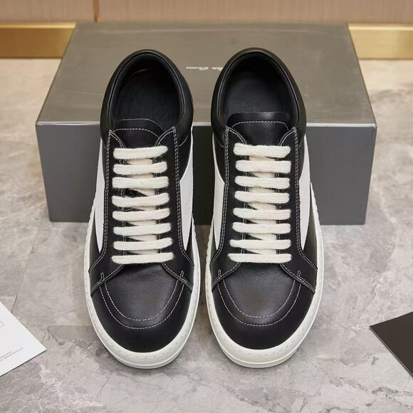 Rick Owens Black and White Leather Oxfords - Picture 4 of 6
